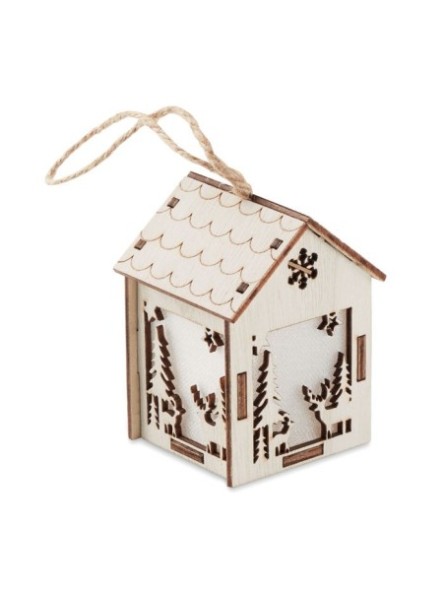 Maison en bois avec lumière