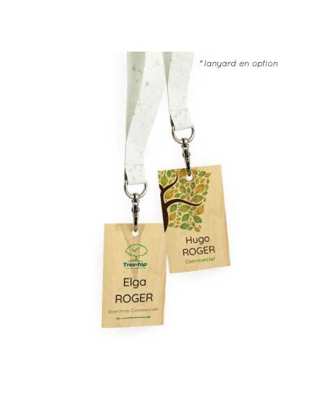 Badge en bois publicitaire...