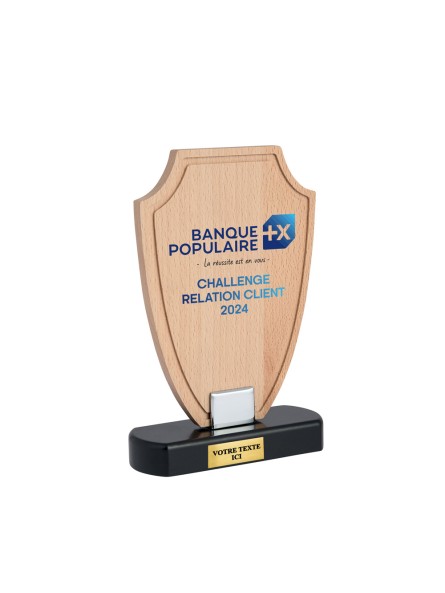 Trophée en bois publicitaire