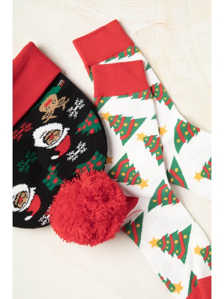 Bonnet de noël à colorier